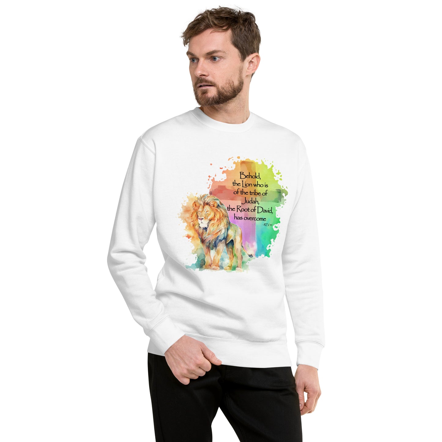 The Lion of Judah – Inspired by Rev 5:5 - Unisex Premium Sweatshirt