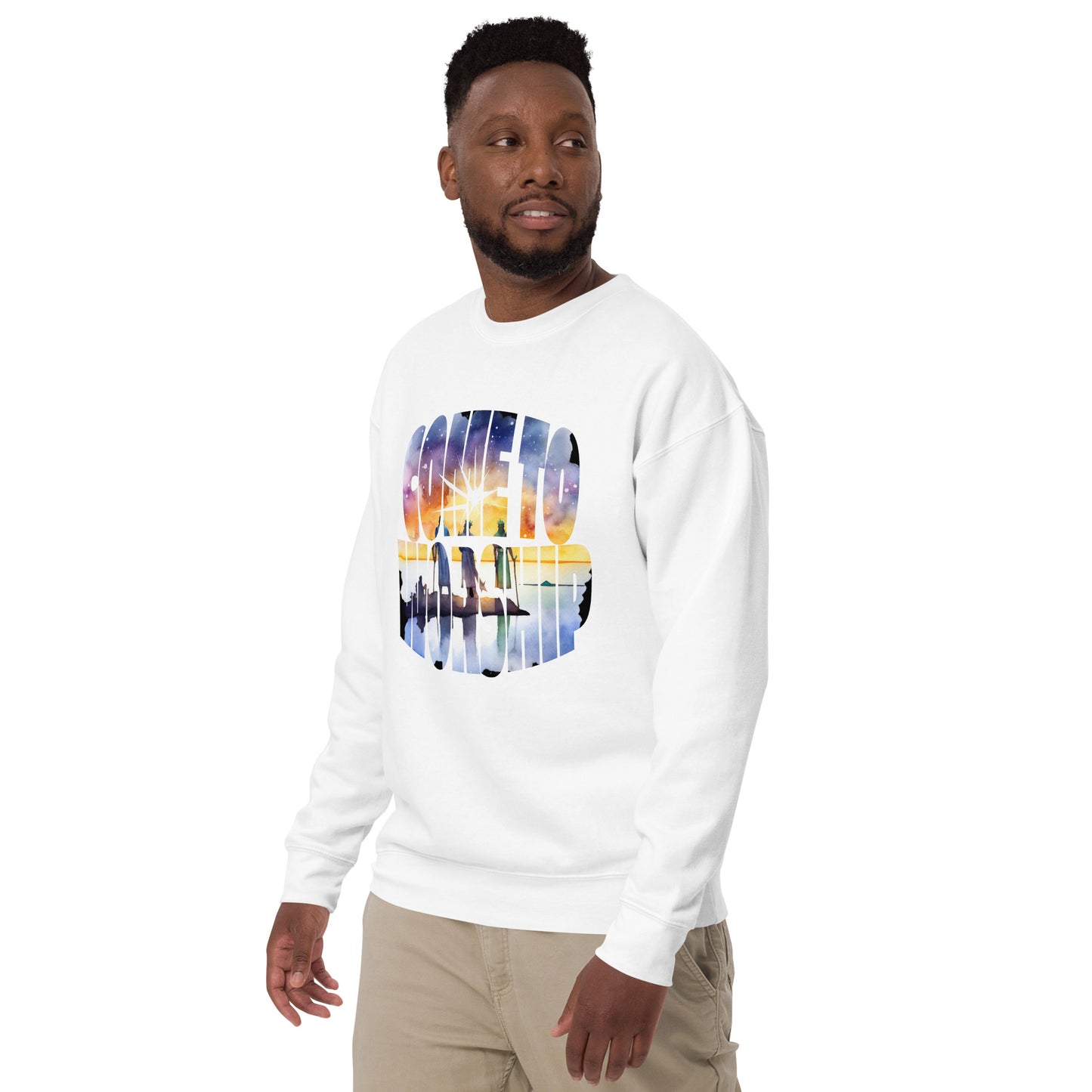 Come to Worship Inspired by Matthew 2:1-12 - Unisex Premium Sweatshirt