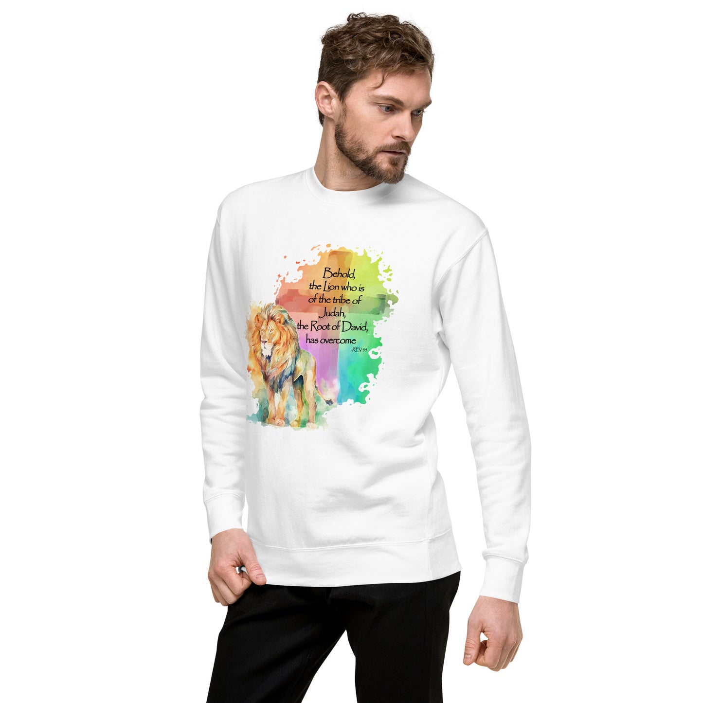 The Lion of Judah – Inspired by Rev 5:5 - Unisex Premium Sweatshirt