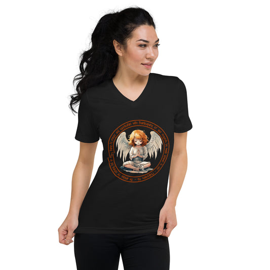 Anxious for Nothing Inspired by Philippians 4:6 - Unisex Short Sleeve V-Neck T-Shirt