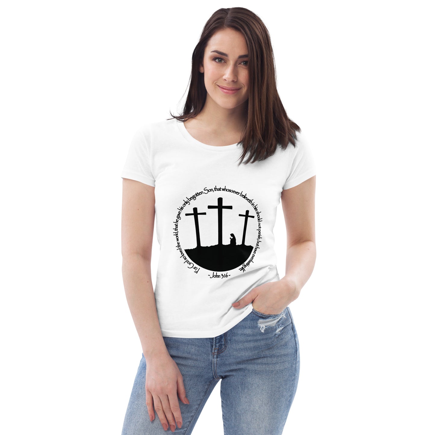 He so Loved the Word - inspired by John 3:16 - Women's fitted eco tee