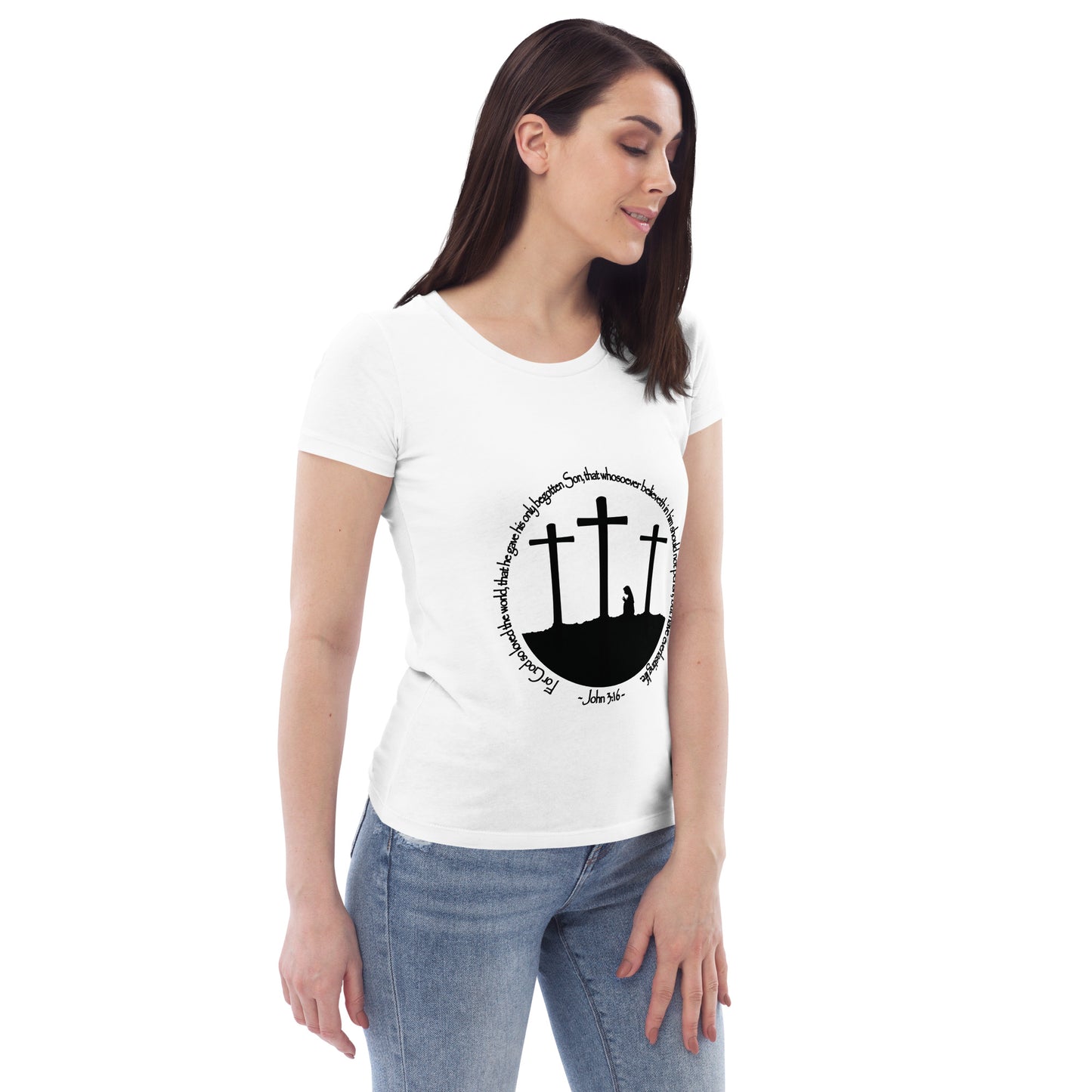 He so Loved the Word - inspired by John 3:16 - Women's fitted eco tee